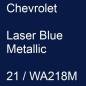 Preview: Chevrolet, Laser Blue Metallic, 21 / WA218M.